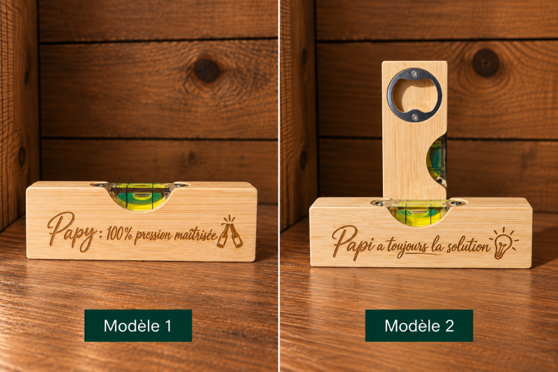 Décapsuleur niveau gravé – Spécial Papi