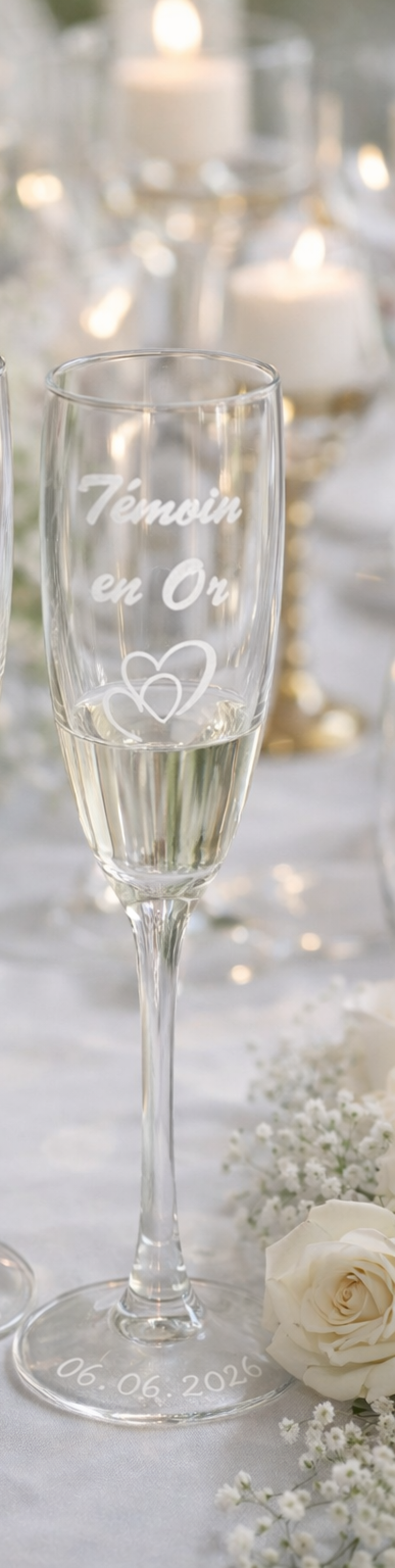 Flûte à champagne spécial témoin