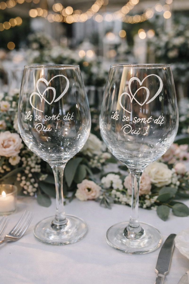 Verre à vin Ils se sont dit OUI