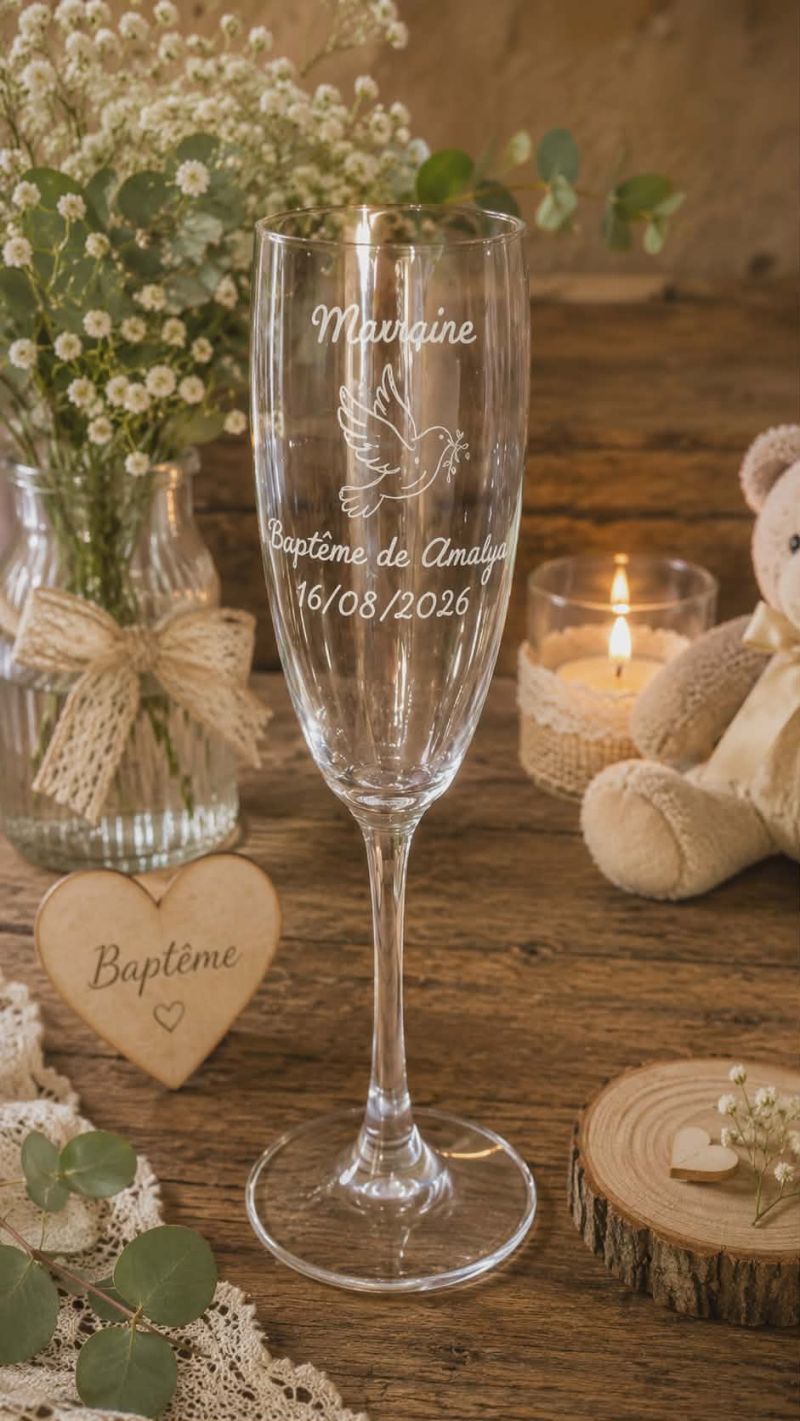Flûte champagne Baptême